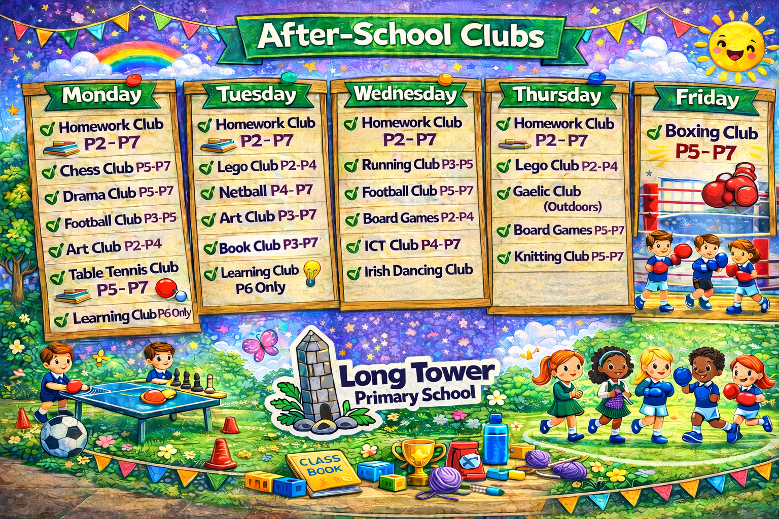After School Club Timetable